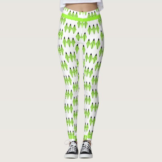 Kunstdeco-element in lichtgroene Leggings (Voorkant)
