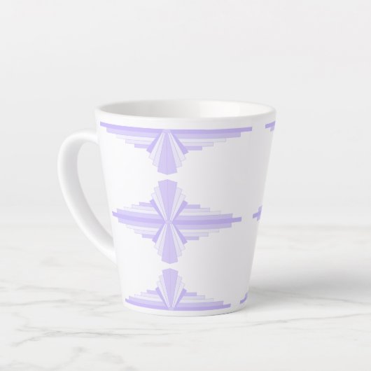 Kunstdeco-element in lila en paars latte mok (Linkerhoek)