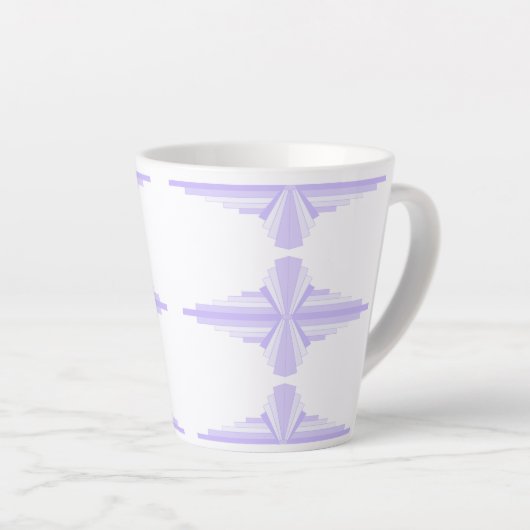 Kunstdeco-element in lila en paars latte mok (Rechterhoek)