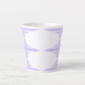 Kunstdeco-element in lila en paars latte mok (Voorkant)