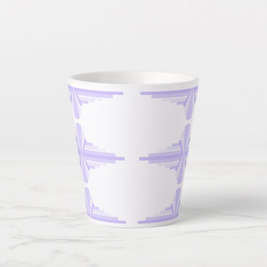 Kunstdeco-element in lila en paars latte mok (Voorkant)