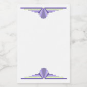 Kunstdeco-element in paars en citroen voedselcontainer etiket (Enkel label)