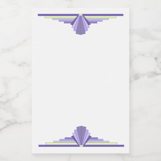 Kunstdeco-element in paars en citroen voedselcontainer etiket (Enkel label)