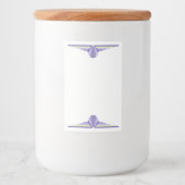 Kunstdeco-element in paars en citroen voedselcontainer etiket (Voorkant)