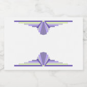 Kunstdeco-element in paars en geel voedselcontainer etiket (Enkel label)