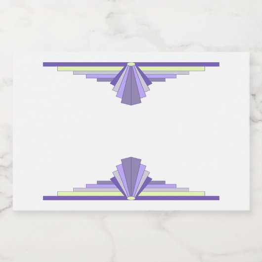 Kunstdeco-element in paars en geel voedselcontainer etiket (Enkel label)