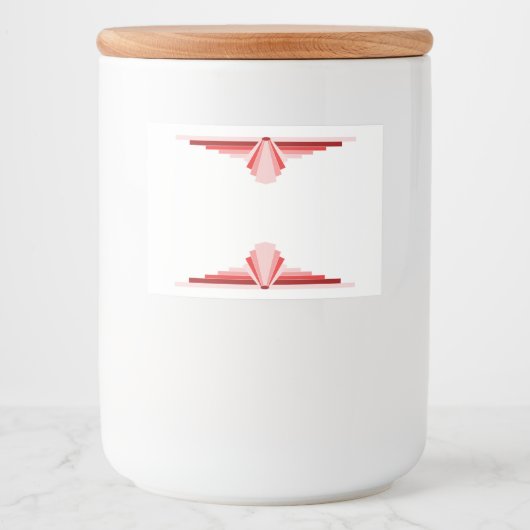 Kunstdeco-element in rood voedselcontainer etiket (Voorkant)