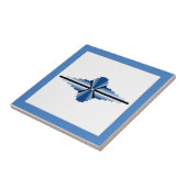 Kunstdeco-elementen in blauw, marine en zwart tegeltje (Zijkant)