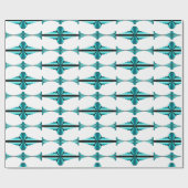 Kunstdeco-elementen in blauwgroen groen cadeaupapier (Vlak)