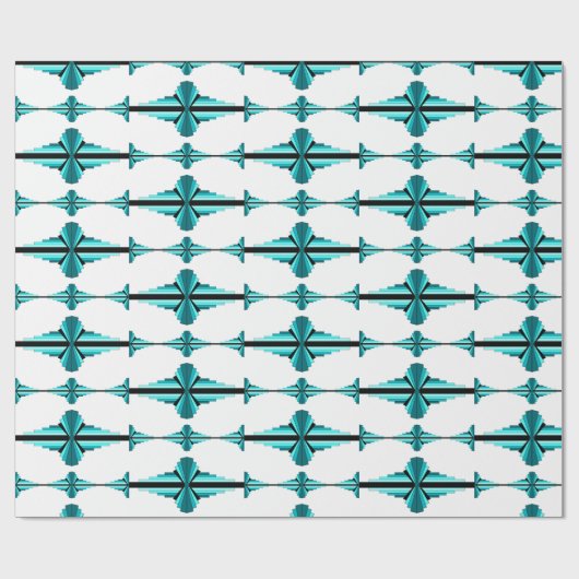 Kunstdeco-elementen in blauwgroen groen cadeaupapier (Vlak)