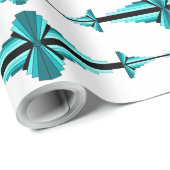 Kunstdeco-elementen in blauwgroen groen cadeaupapier (Rol Hoek)