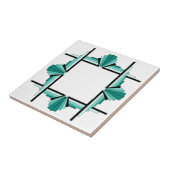 Kunstdeco-elementen in blauwgroen groen en zwart tegeltje (Zijkant)