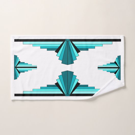 Kunstdeco-elementen in blauwgroen groen handdoek (Handdoek)