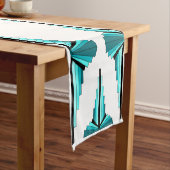 Kunstdeco-elementen in blauwgroen groen korte tafelloper (Voorbeeld)