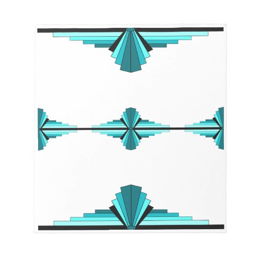 Kunstdeco-elementen in blauwgroen groen notitieblok (Voorkant)