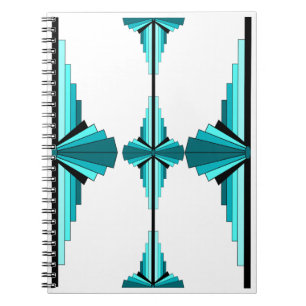 Kunstdeco-elementen in blauwgroen groen notitieboek
