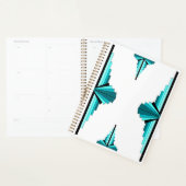 Kunstdeco-elementen in blauwgroen groen planner (Display)