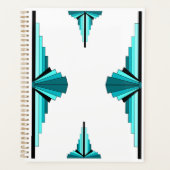 Kunstdeco-elementen in blauwgroen groen planner (Voorkant)