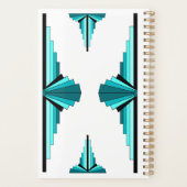 Kunstdeco-elementen in blauwgroen groen planner (Achterkant)