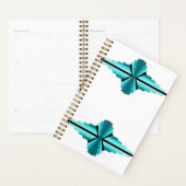 Kunstdeco-elementen in blauwgroen groen planner (Display)