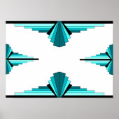 Kunstdeco-elementen in blauwgroen groen Poster (Voorkant)