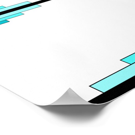 Kunstdeco-elementen in blauwgroen groen Poster (Hoek)