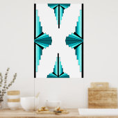 Kunstdeco-elementen in blauwgroen groen poster (Keuken)