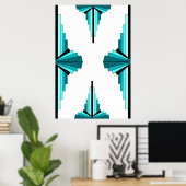 Kunstdeco-elementen in blauwgroen groen poster (Thuiskantoor)