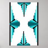 Kunstdeco-elementen in blauwgroen groen poster (Voorkant)