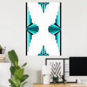Kunstdeco-elementen in blauwgroen groen poster (Thuiskantoor)