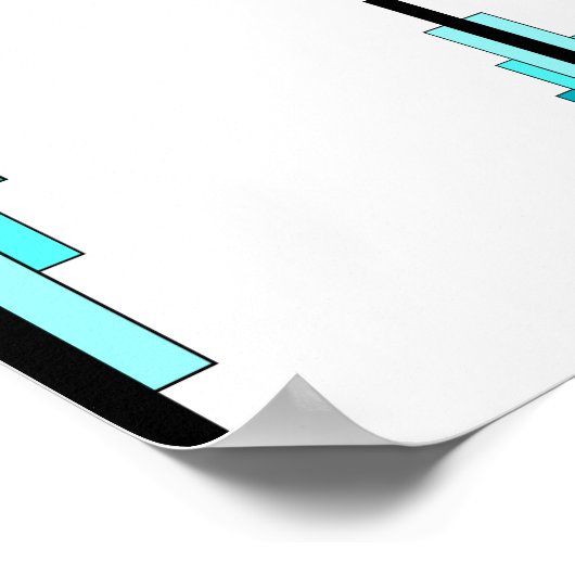 Kunstdeco-elementen in blauwgroen groen poster (Hoek)