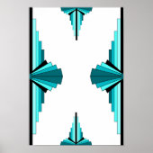 Kunstdeco-elementen in blauwgroen groen poster (Voorkant)
