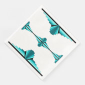 Kunstdeco-elementen in blauwgroen groen servet (Hoek)