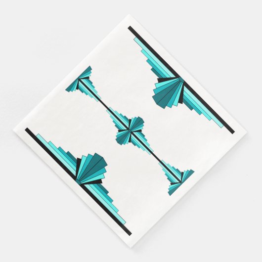 Kunstdeco-elementen in blauwgroen groen servet (Hoek)