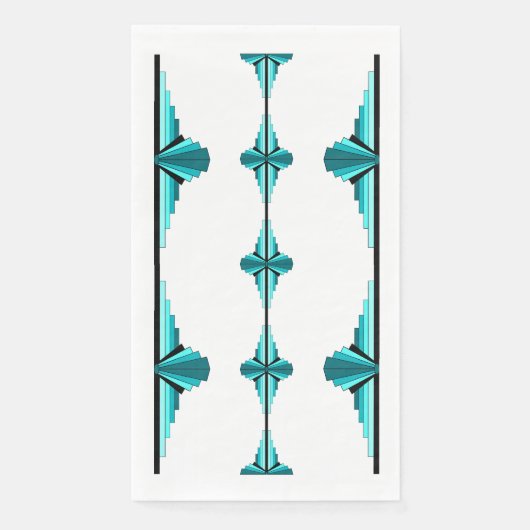 Kunstdeco-elementen in blauwgroen groen servet (Voorkant)