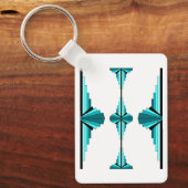 Kunstdeco-elementen in blauwgroen groen sleutelhanger (Voorkant)