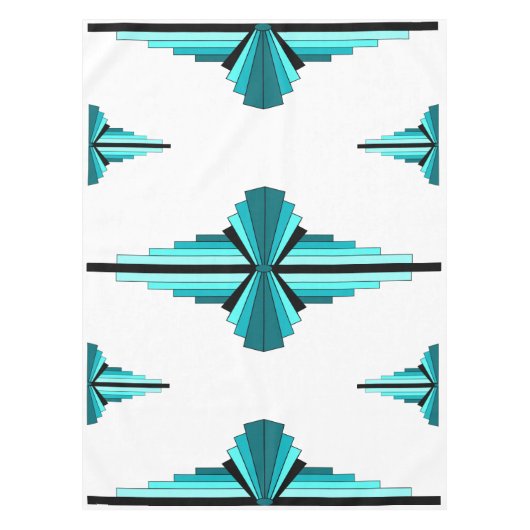 Kunstdeco-elementen in blauwgroen groen tafelkleed (Voorkant)