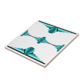 Kunstdeco-elementen in blauwgroen groen tegeltje (Zijkant)