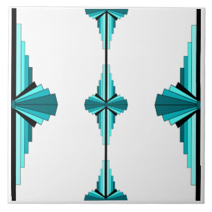 Kunstdeco-elementen in blauwgroen groen tegeltje