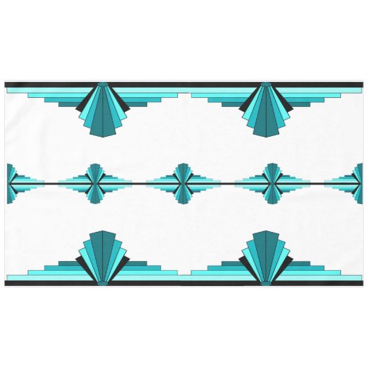 Kunstdeco-elementen in blauwgroen groene tablet tafelkleed (Voorkant (Horizontaal))