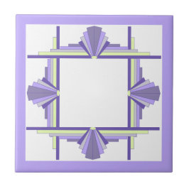 Kunstdeco-elementen in citroenen en paars tegeltje