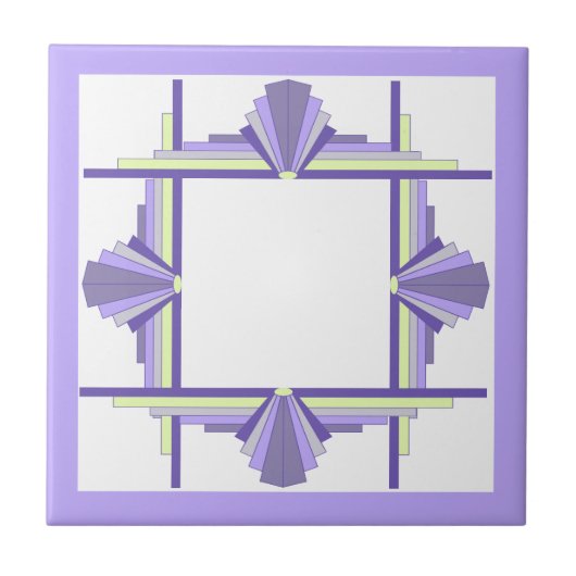 Kunstdeco-elementen in citroenen en paars tegeltje (Voorkant)