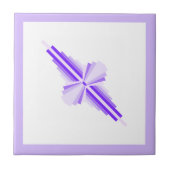 Kunstdeco-elementen in diep en licht paars tegeltje (Voorkant)