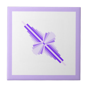 Kunstdeco-elementen in diep en licht paars tegeltje