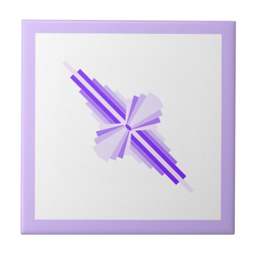 Kunstdeco-elementen in diep en licht paars tegeltje (Voorkant)