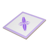 Kunstdeco-elementen in diep en licht paars tegeltje (Zijkant)