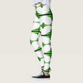 Kunstdeco-elementen in diepe groene leggings (Links)