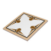 Kunstdeco-elementen in donker en lichtgeel tegeltje (Zijkant)