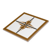 Kunstdeco-elementen in donker en lichtgeel tegeltje (Zijkant)