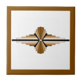 Kunstdeco-elementen in donker en lichtgeel tegeltje (Voorkant)